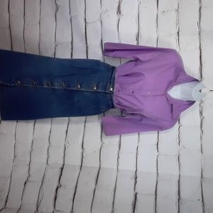 Habland Button Down Shirt Purple Shirt Woman's Medium